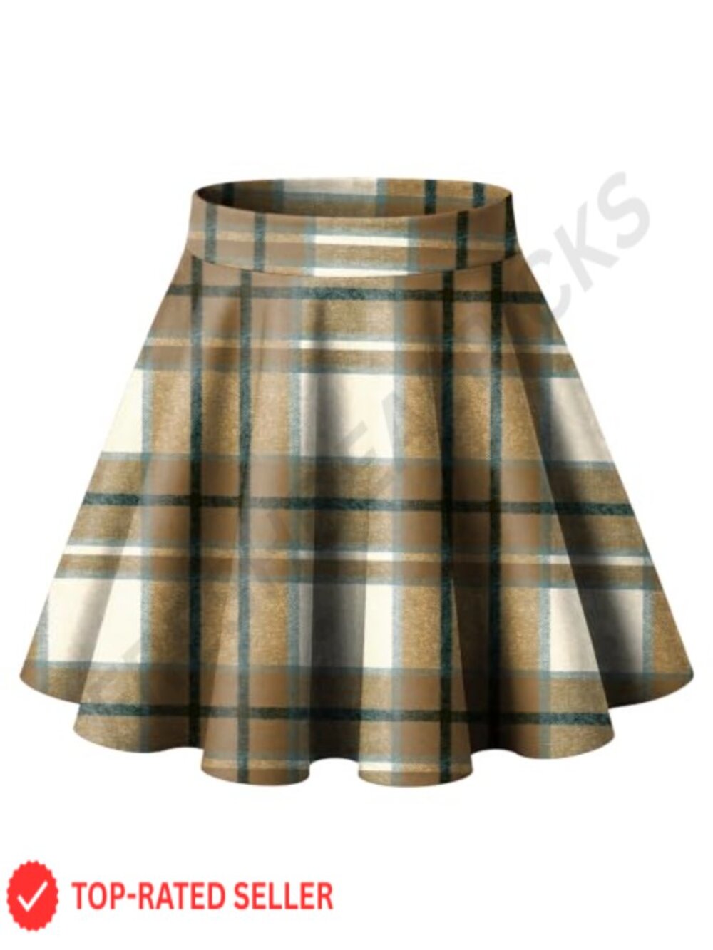 Women's High Waist Pleated A-Line Mini Skater Skirt 95%Polyester 5%Spandex